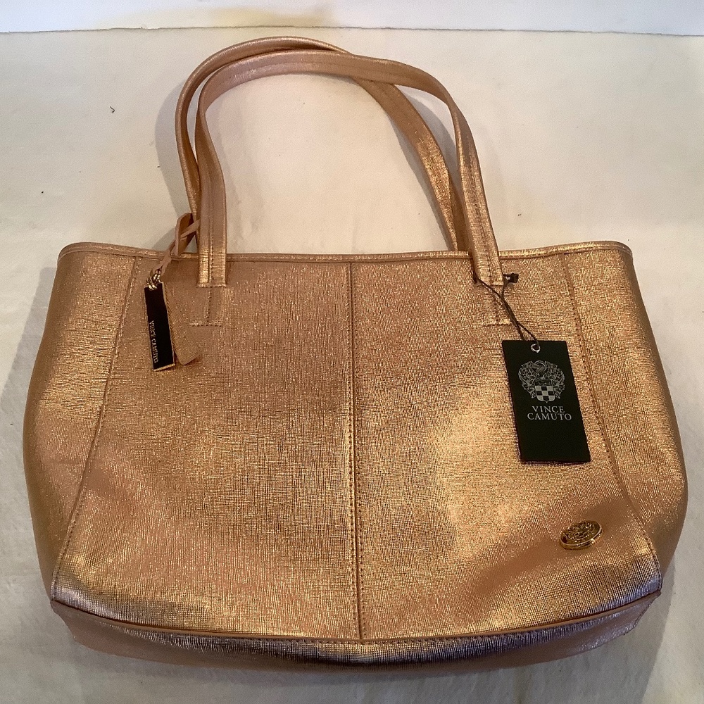 VINCE CAMUTO SMALL ROSEGOLD TOTE BAG